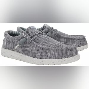 ​Hey Dude Wally Sox Grey White Speckled Sole Mens Slip On Loafers Shoes